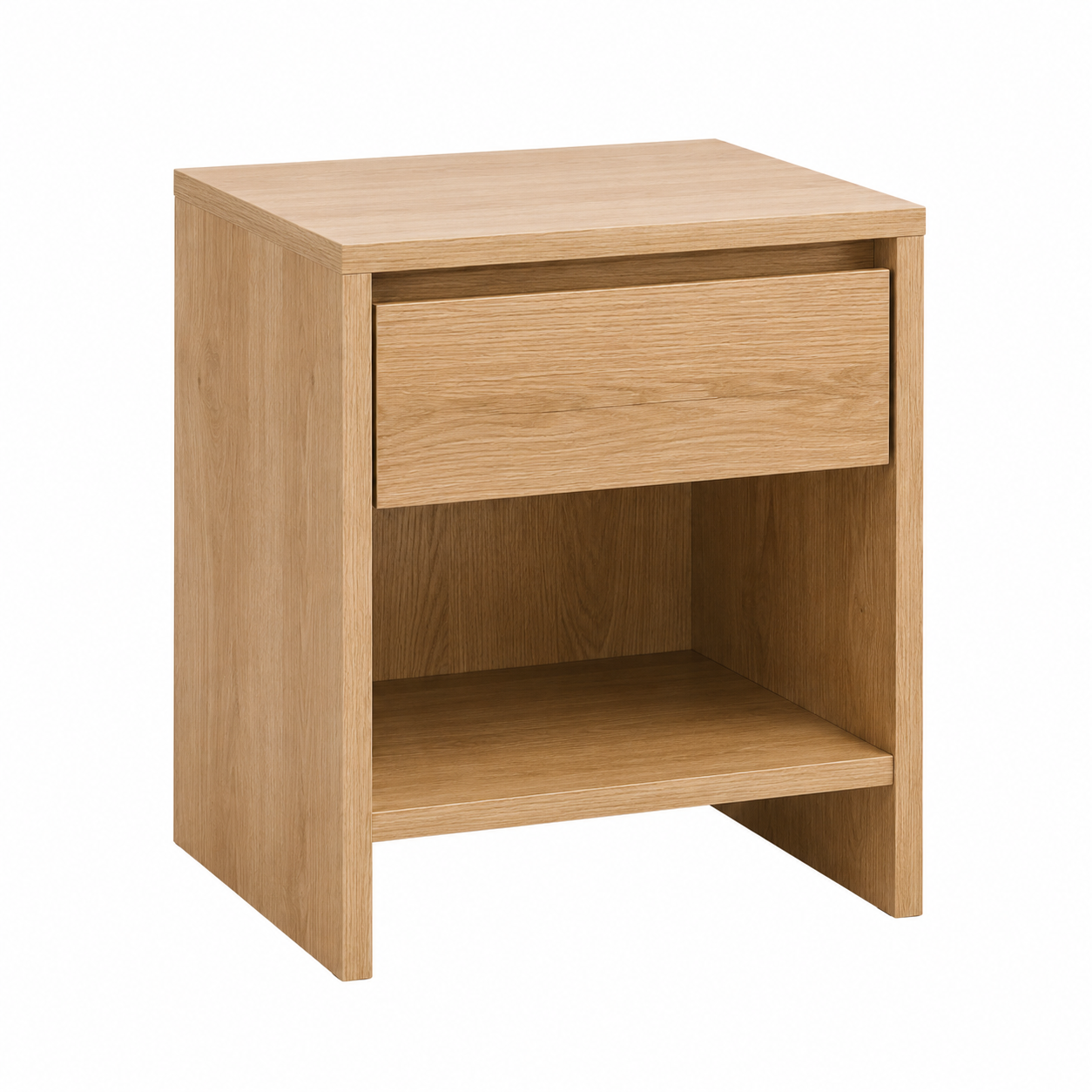 Japandi Nachttisch Eiche Natur mit Schublade 45x38x52 cm