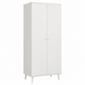 Skandinavischer Kleiderschrank Weiß mit zwei Türen 100x55x200 cm