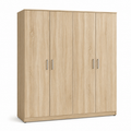 Großer Kleiderschrank Eiche Hell mit vier Türen 200x60x210 cm
