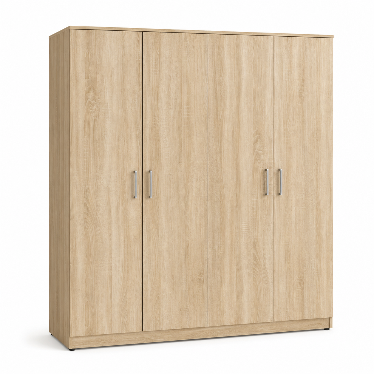 Großer Kleiderschrank Eiche Hell mit vier Türen 200x60x210 cm