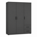 Moderner Kleiderschrank Anthrazit mit Schubladen 160x58x205 cm