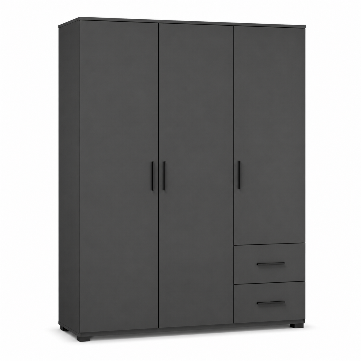 Moderner Kleiderschrank Anthrazit mit Schubladen 160x58x205 cm
