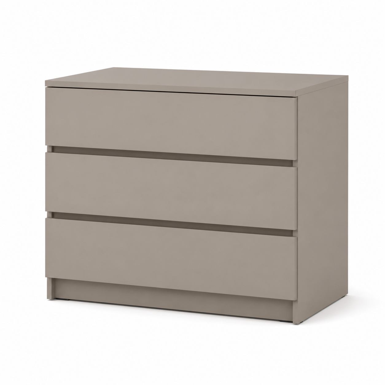 Moderne Kommode Greige mit drei breiten Schubladen 100x42x82 cm