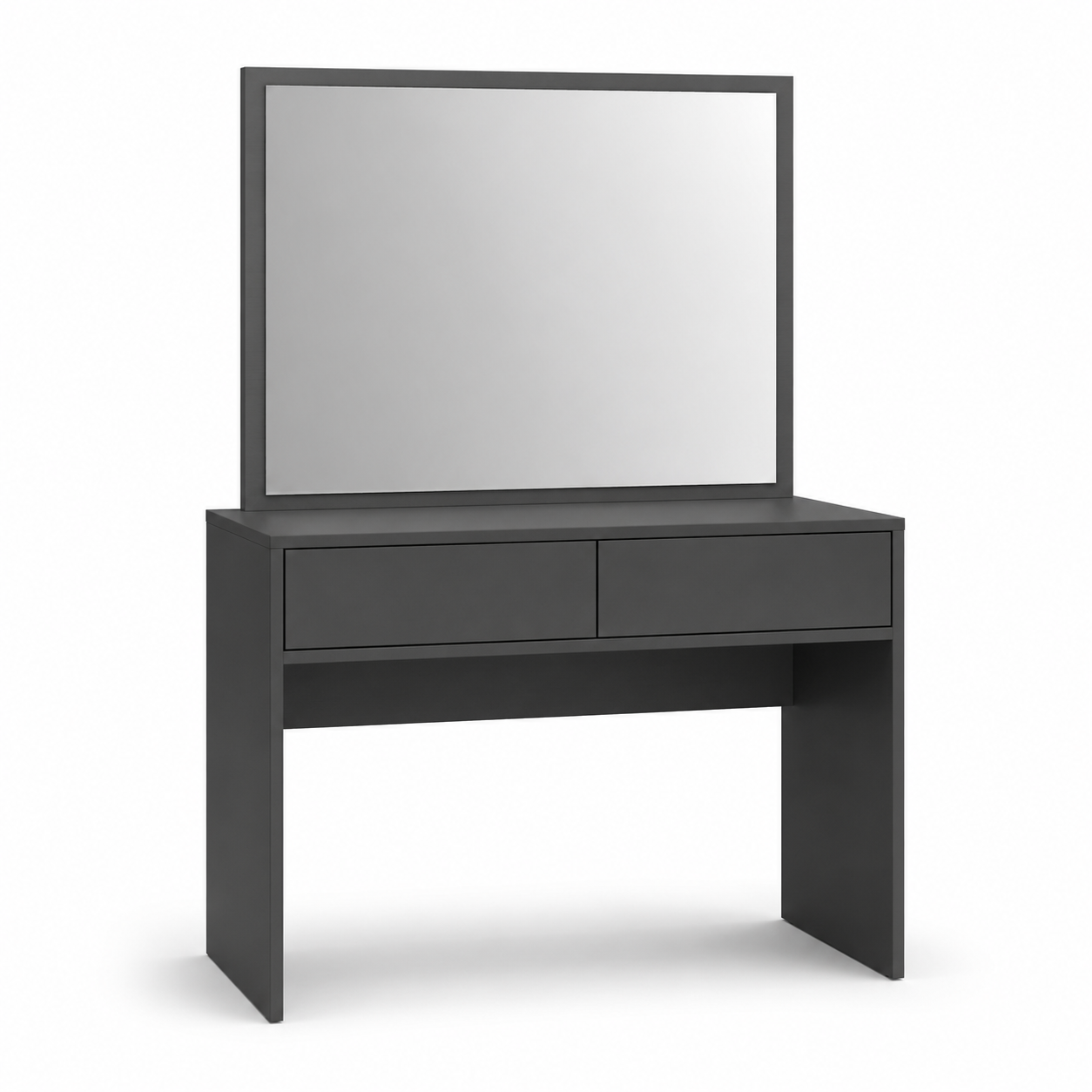 Minimalistischer Schminktisch Anthrazit mit Spiegel 100x42x136 cm
